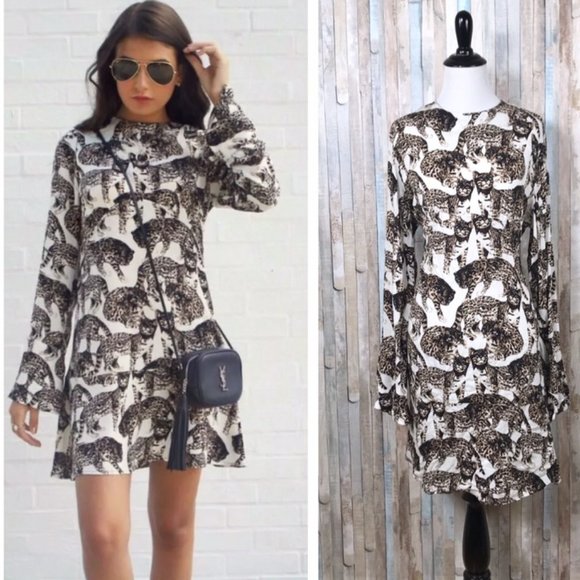 H&M Dresses & Skirts - H&M Bengal Cat Leopard Print Shift Dress 12